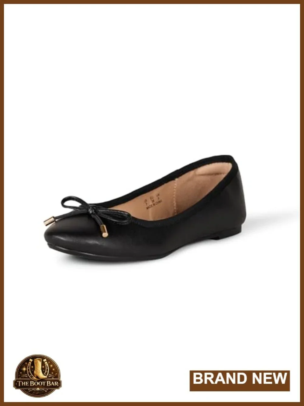 Faux Leather Ballet Flats Round Toe Bow Slip-On Comfort